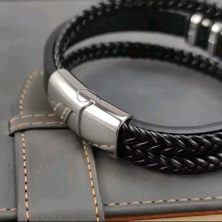 Pulseira de Couro Masculina "Massimo”