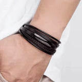 Pulseira de Couro Masculina "Massimo" Leather