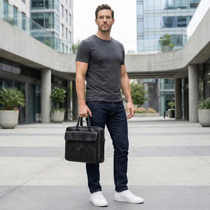 Maleta de Couro Genuíno “Massimo” Savelli