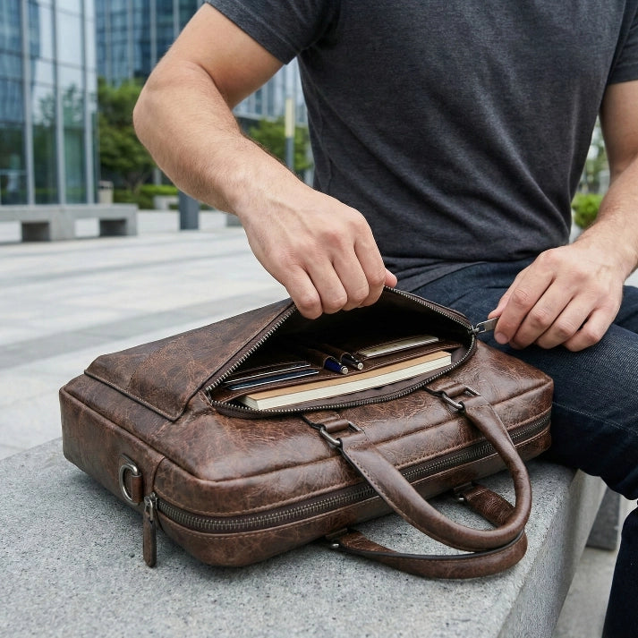 Maleta de Couro Genuíno “Massimo” Savelli