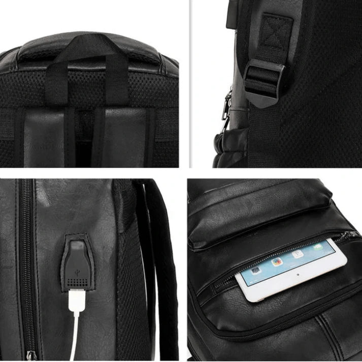 mochila-masculina-de-couro-preta-com-divisória-para-notebook