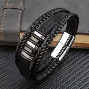 Pulseira de Couro Masculina "Massimo”