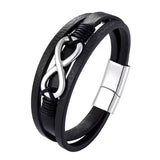 Pulseira de Couro Genuíno Masculina "Massimo” Infinito