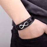 Pulseira de Couro Genuíno Masculina "Massimo” Infinito