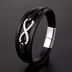 pulseira-de-couro-masculina-com-símbolo-infinito-e-material-legítimo
