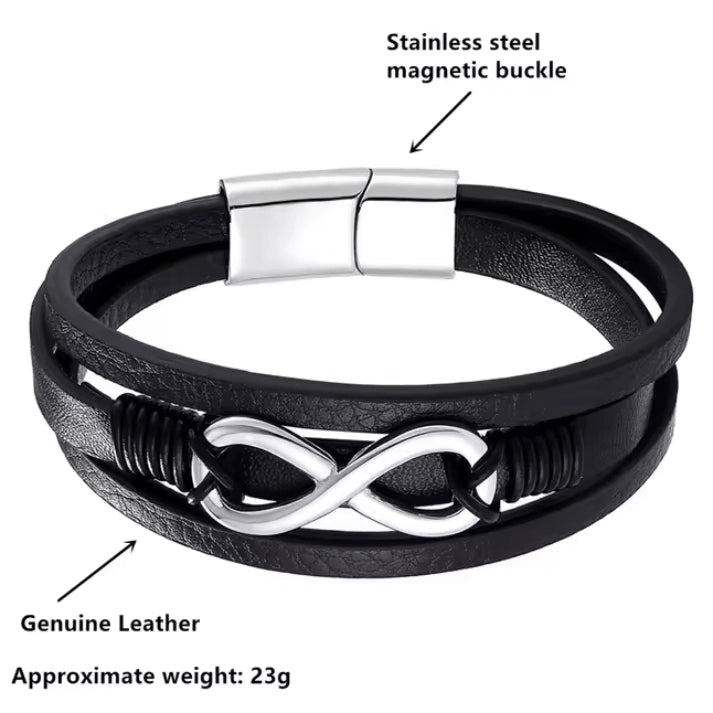 pulseira-masculina-de-couro-legítimo-infinito-com-estilo-moderno