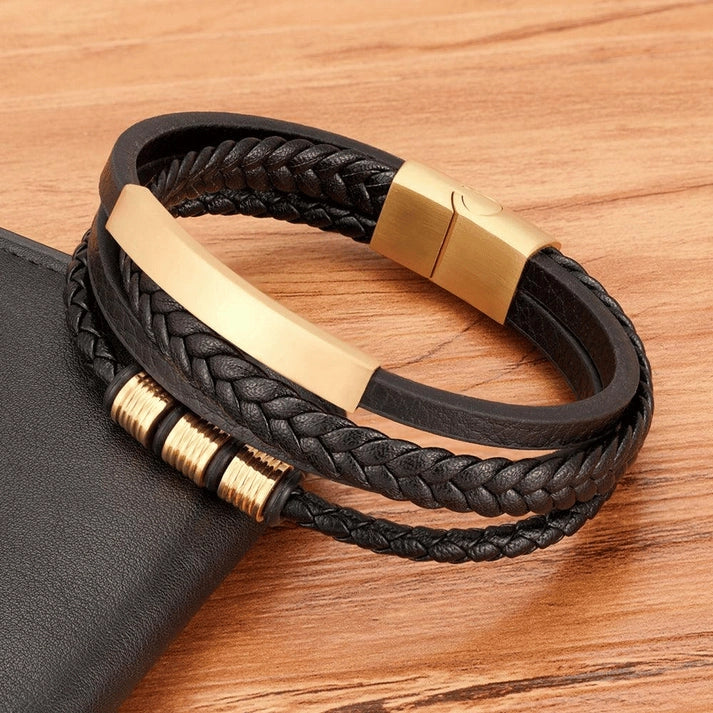 pulseira-masculina-de-couro-preta-com-acabamento-polido-e-conforto