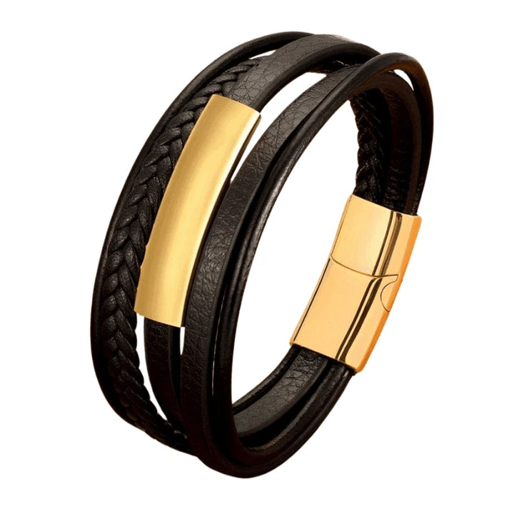 pulseira-masculina-de-couro-com-fecho-moderno-e-acabamento-fino